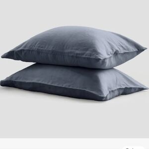 Quince European Linen Pillowcases King Size, New, In Nightfall